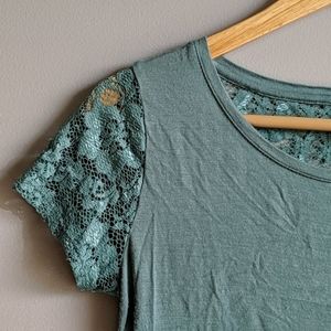 Seafoam Lace Yoke Top